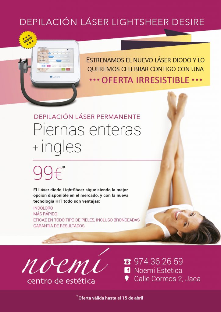  En www.centroesteticanoemi.com estrenamos nuevo láser de diodo y lo queremos celebrar contigo con ¡¡una oferta irresistible!!